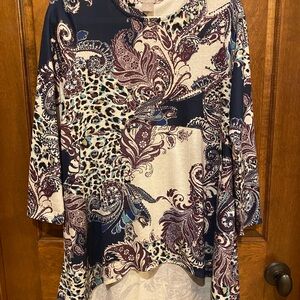 Chico’s Paisley and Leopard Print Women's Top